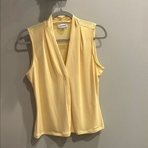 Calvin Klein Light Yellow Sleeveless Blouse
